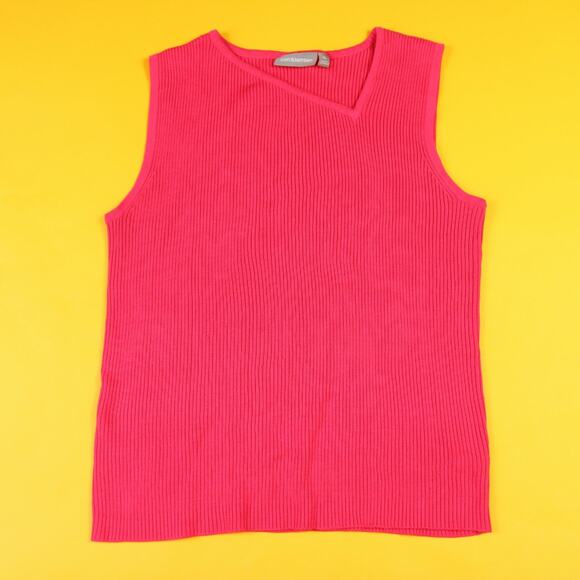 Croft & Barrow Pink Sweater Vest with Asymmetrical Neckline, XL - Picture 1 of 3